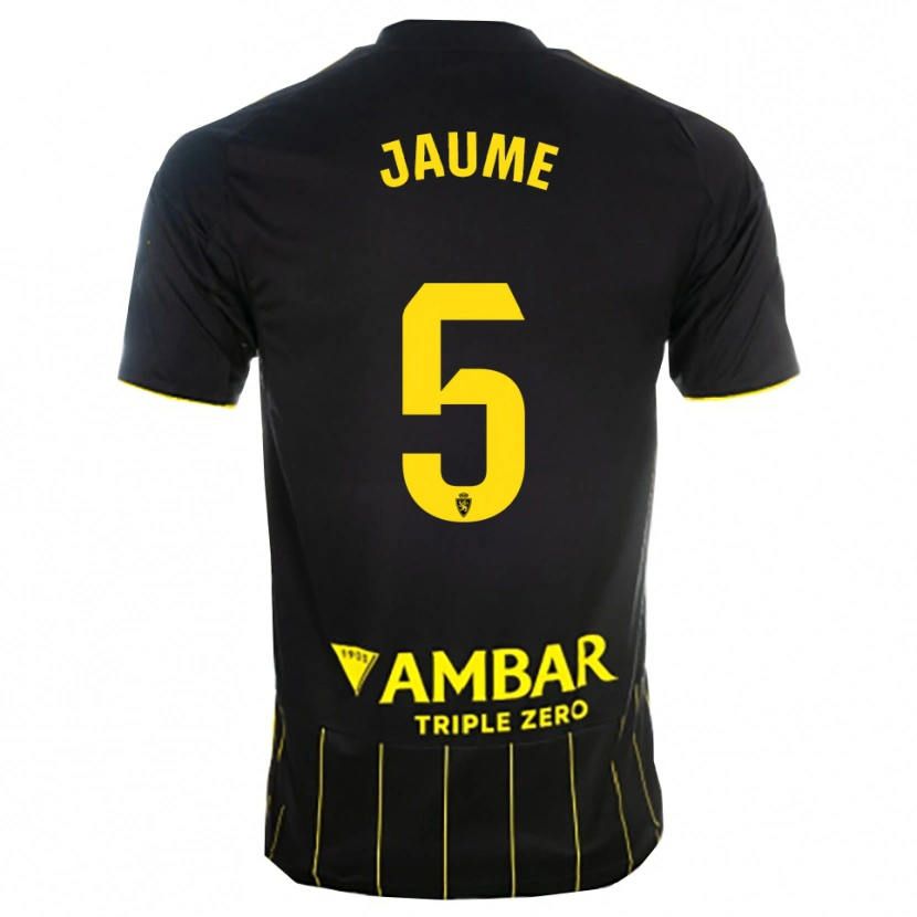 Danxen Mujer Camiseta Jaume Grau #5 Negro Amarillo 2ª Equipación 2025/26 La Camisa