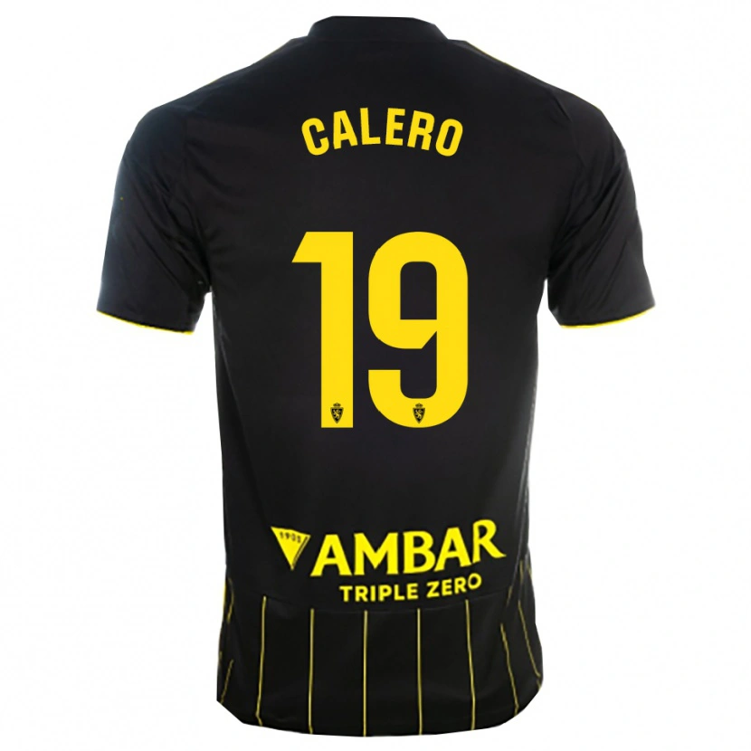 Danxen Mujer Camiseta Iván Calero #19 Negro Amarillo 2ª Equipación 2025/26 La Camisa
