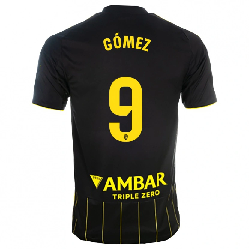 Danxen Mujer Camiseta Dani Gómez #9 Negro Amarillo 2ª Equipación 2025/26 La Camisa
