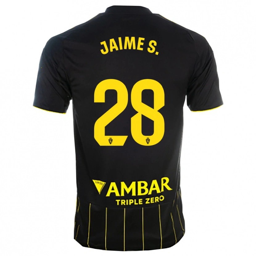 Danxen Mujer Camiseta Jaime Sánchez #28 Negro Amarillo 2ª Equipación 2025/26 La Camisa