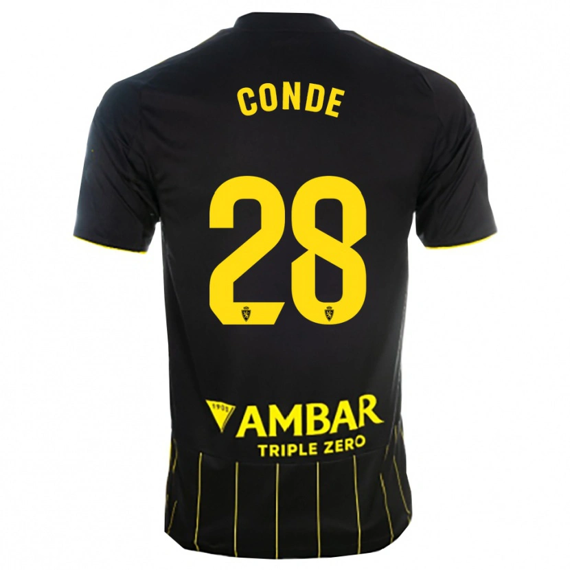 Danxen Mujer Camiseta Miguel Conde #28 Negro Amarillo 2ª Equipación 2025/26 La Camisa
