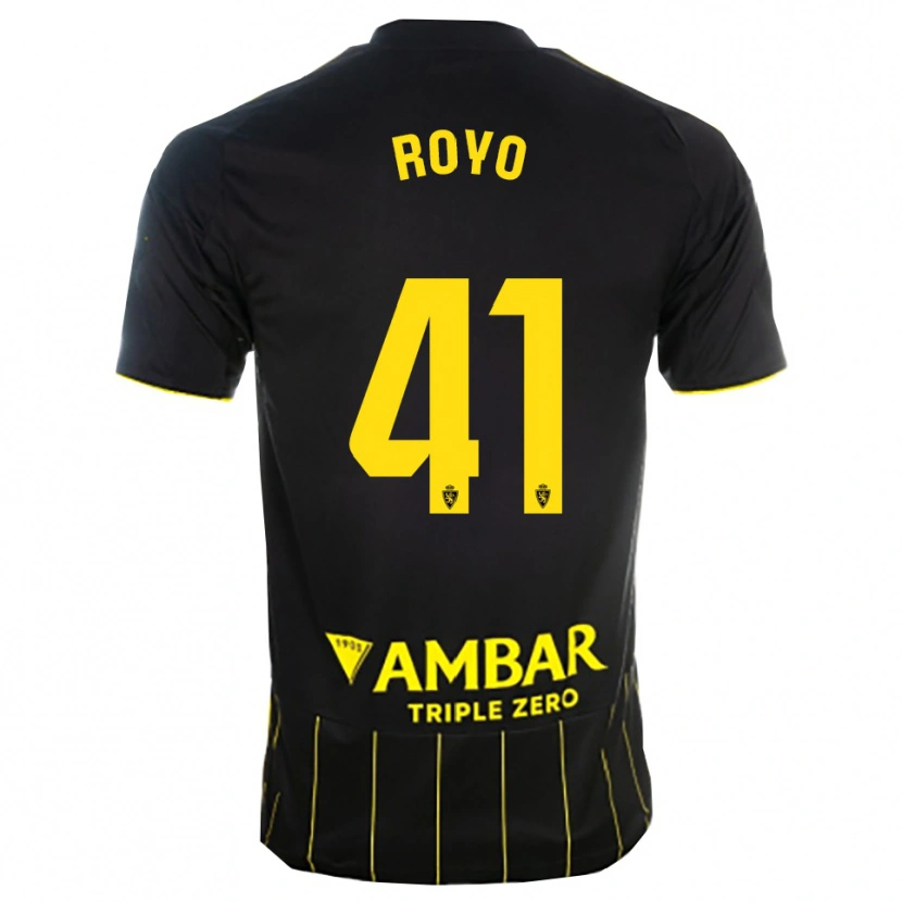 Danxen Mujer Camiseta Eduardo Royo #41 Negro Amarillo 2ª Equipación 2025/26 La Camisa