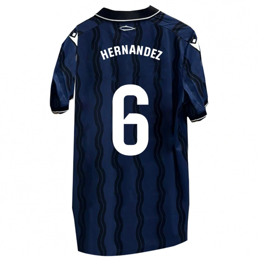 Danxen Mujer Camiseta Carlos Hernández #6 Azul Oscuro Negro 2ª Equipación 2025/26 La Camisa