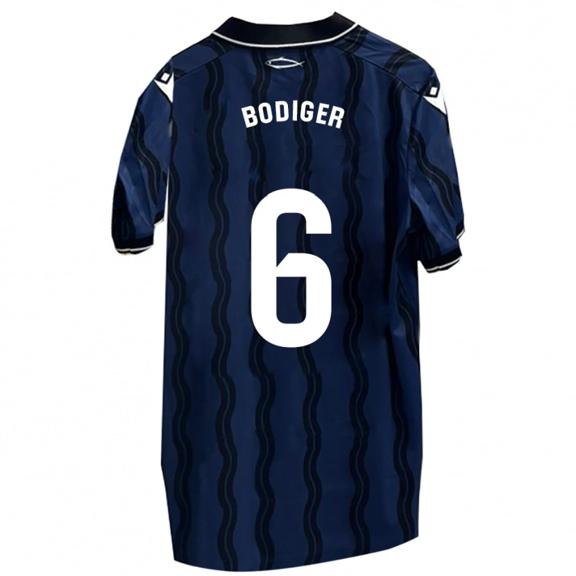 Danxen Mujer Camiseta Yann Bodiger #6 Azul Oscuro Negro 2ª Equipación 2025/26 La Camisa