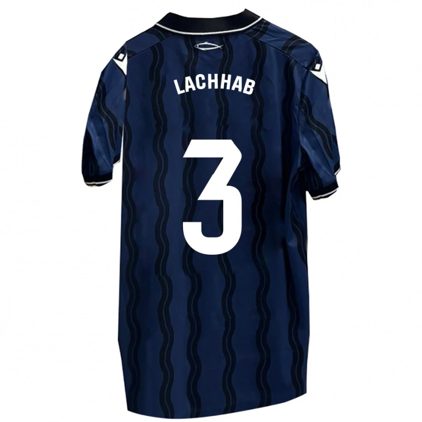 Danxen Mujer Camiseta Youness Lachhab #3 Azul Oscuro Negro 2ª Equipación 2025/26 La Camisa