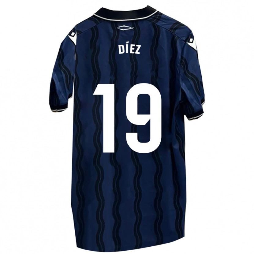 Danxen Mujer Camiseta Rubén Díez #19 Azul Oscuro Negro 2ª Equipación 2025/26 La Camisa