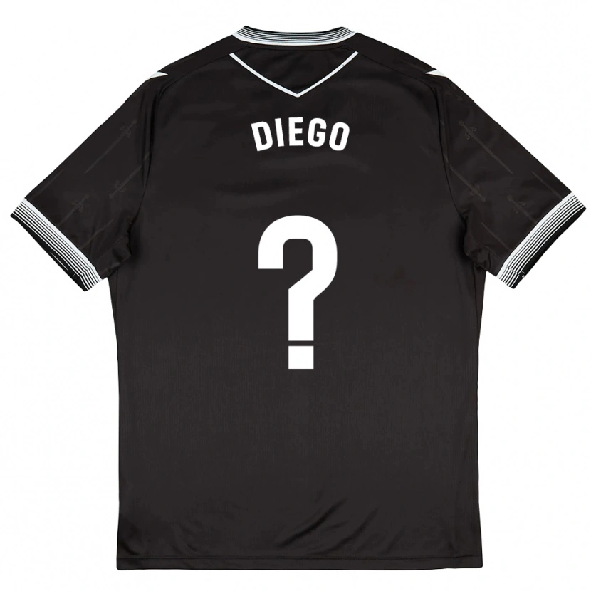 Danxen Mujer Camiseta Diego Sánchez #0 Negro Blanco 2ª Equipación 2025/26 La Camisa