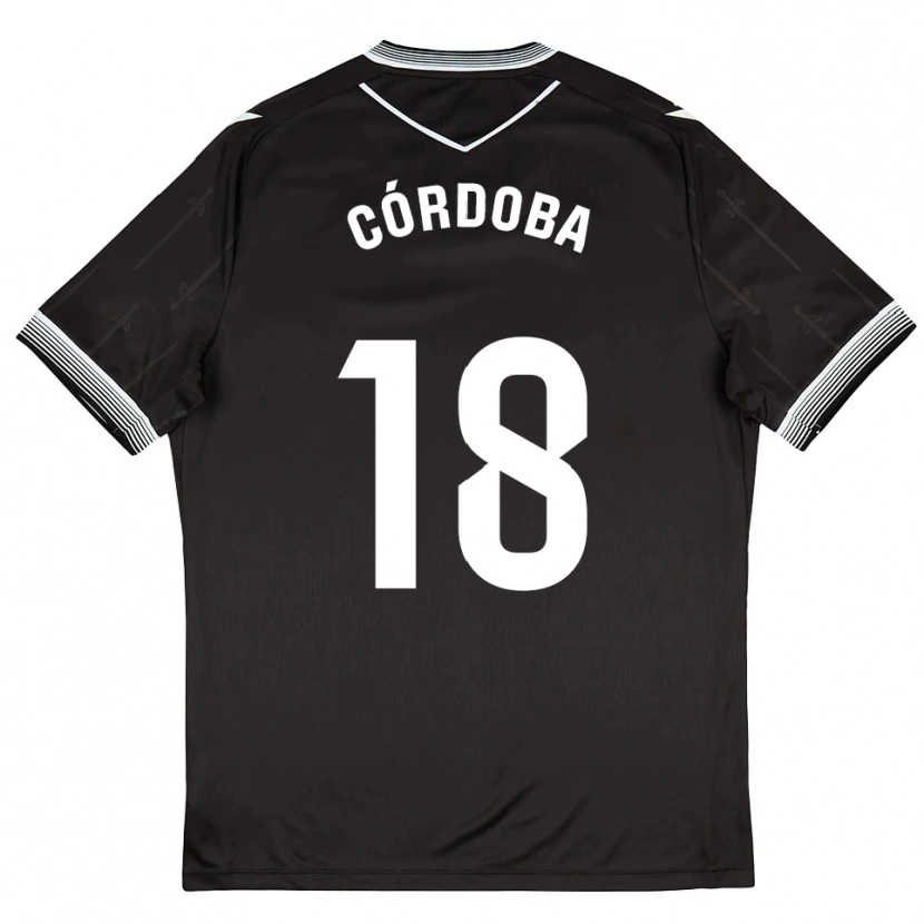 Danxen Mujer Camiseta Aitor Córdoba #18 Negro Blanco 2ª Equipación 2025/26 La Camisa