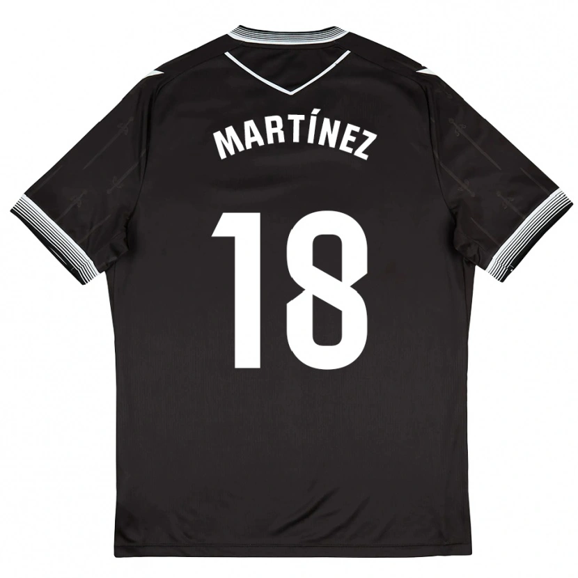 Danxen Mujer Camiseta Brais Martínez #18 Negro Blanco 2ª Equipación 2025/26 La Camisa