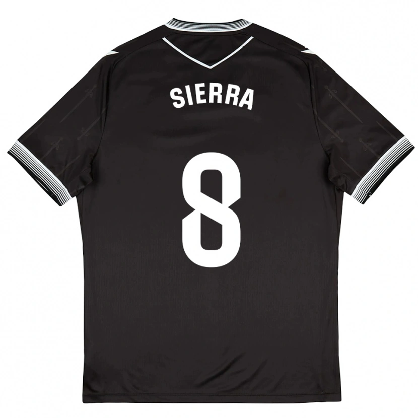 Danxen Mujer Camiseta Grego Sierra #8 Negro Blanco 2ª Equipación 2025/26 La Camisa