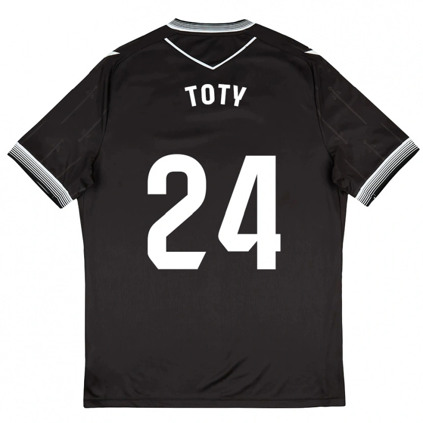 Danxen Mujer Camiseta Lasme Toty #24 Negro Blanco 2ª Equipación 2025/26 La Camisa