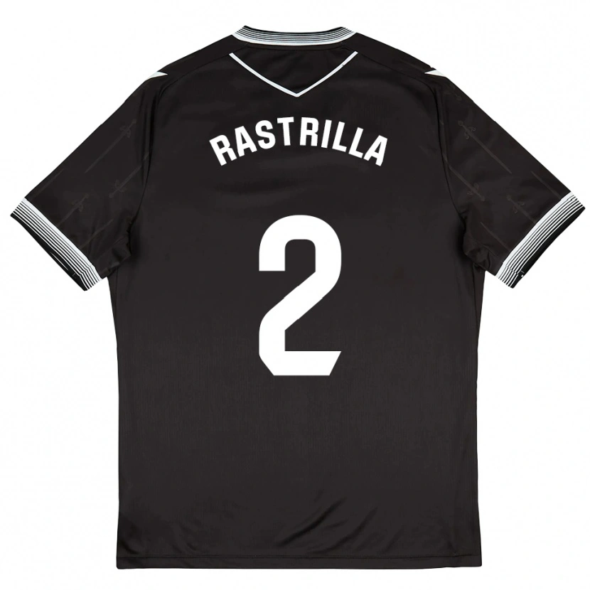 Danxen Mujer Camiseta Hugo Rastrilla #2 Negro Blanco 2ª Equipación 2025/26 La Camisa