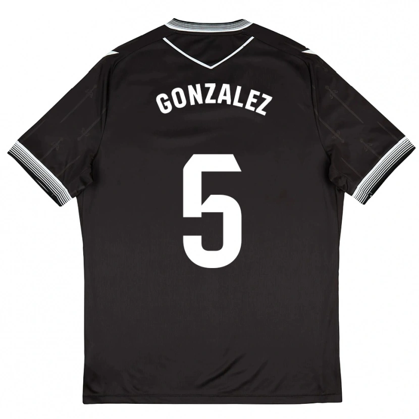 Danxen Mujer Camiseta Sergio González #5 Negro Blanco 2ª Equipación 2025/26 La Camisa