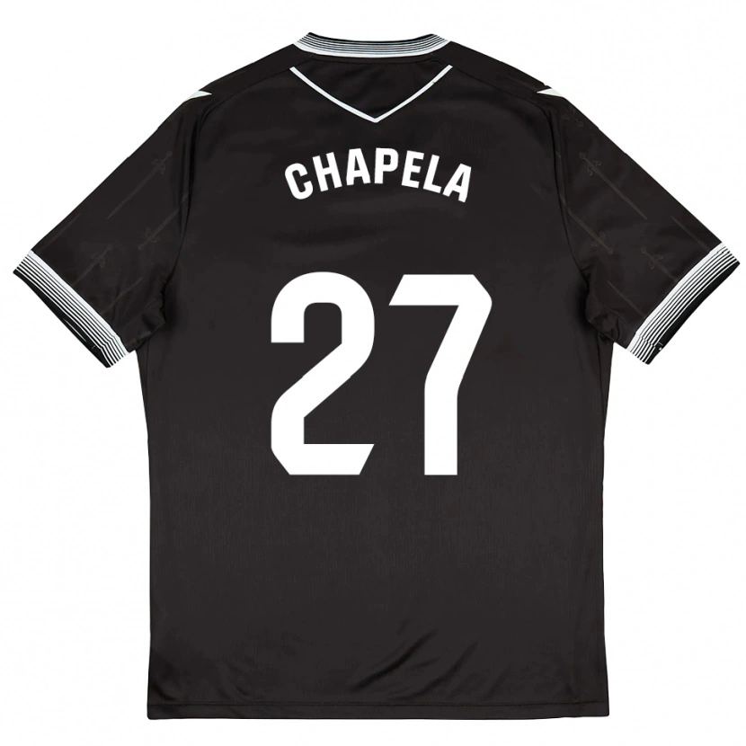 Danxen Mujer Camiseta Iván Chapela #27 Negro Blanco 2ª Equipación 2025/26 La Camisa