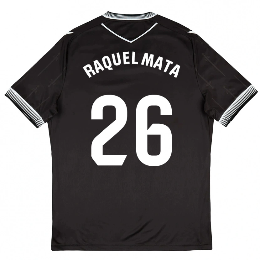 Danxen Mujer Camiseta Raquel Mata #26 Negro Blanco 2ª Equipación 2025/26 La Camisa