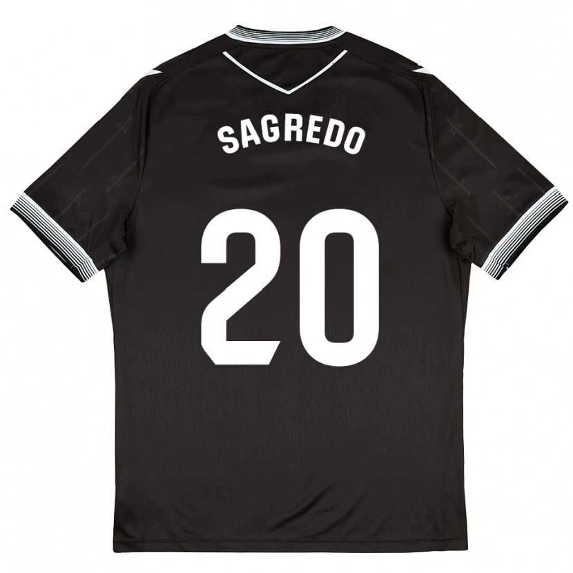 Danxen Mujer Camiseta Pablo Sagredo #20 Negro Blanco 2ª Equipación 2025/26 La Camisa