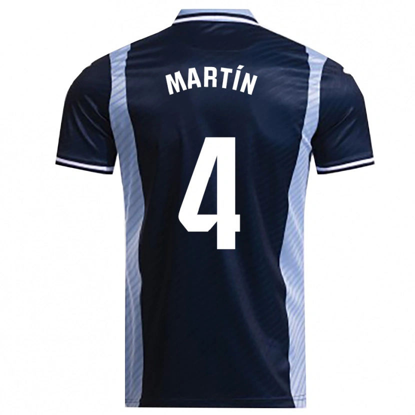 Danxen Mujer Camiseta Álex Martín #4 Azul Marino Celeste 2ª Equipación 2025/26 La Camisa