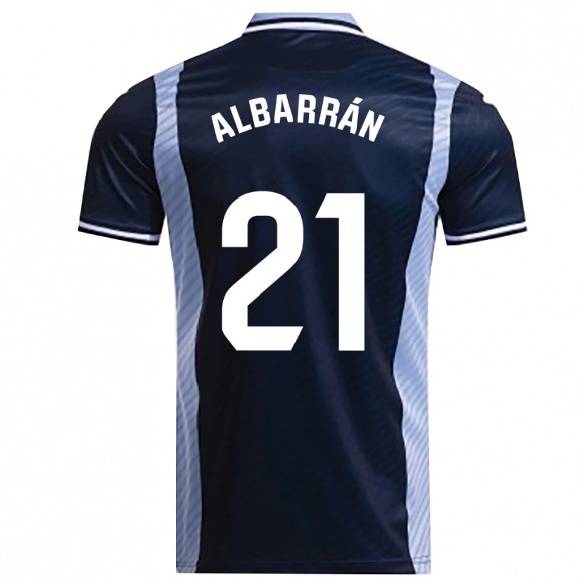 Danxen Mujer Camiseta Carlos Albarrán #21 Azul Marino Celeste 2ª Equipación 2025/26 La Camisa