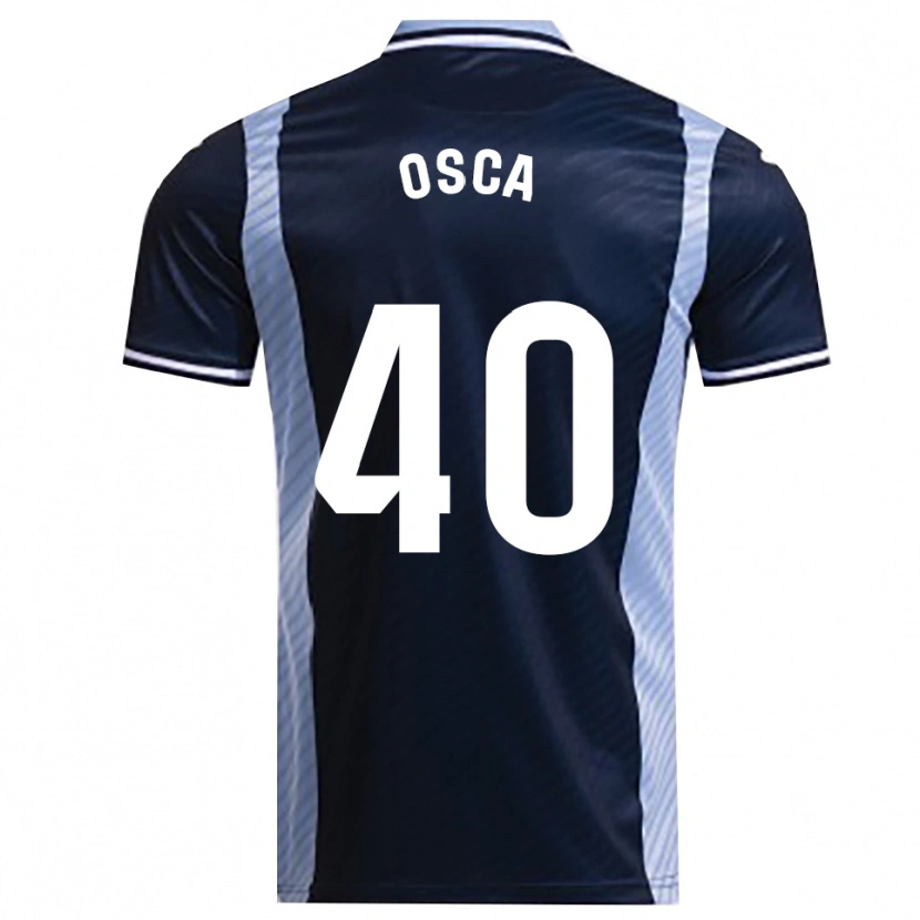 Danxen Mujer Camiseta Cristian Osca #40 Azul Marino Celeste 2ª Equipación 2025/26 La Camisa