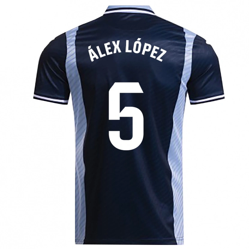 Danxen Mujer Camiseta Álex López #5 Azul Marino Celeste 2ª Equipación 2025/26 La Camisa