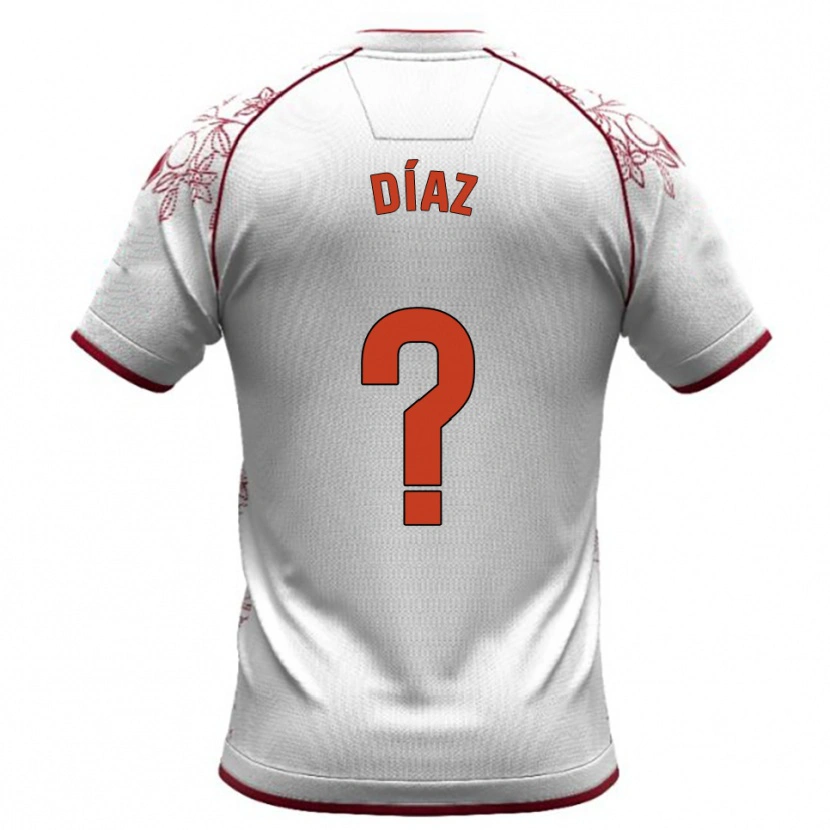 Danxen Mujer Camiseta Josep Díaz #0 Blanco Burdeos 2ª Equipación 2025/26 La Camisa