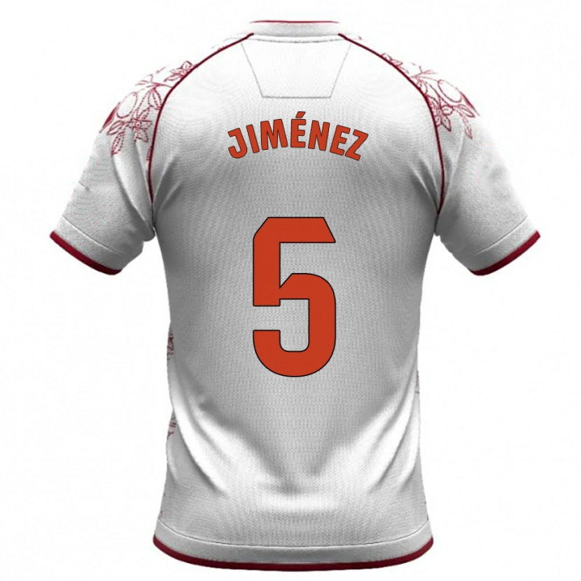 Danxen Mujer Camiseta Alberto Jiménez #5 Blanco Burdeos 2ª Equipación 2025/26 La Camisa