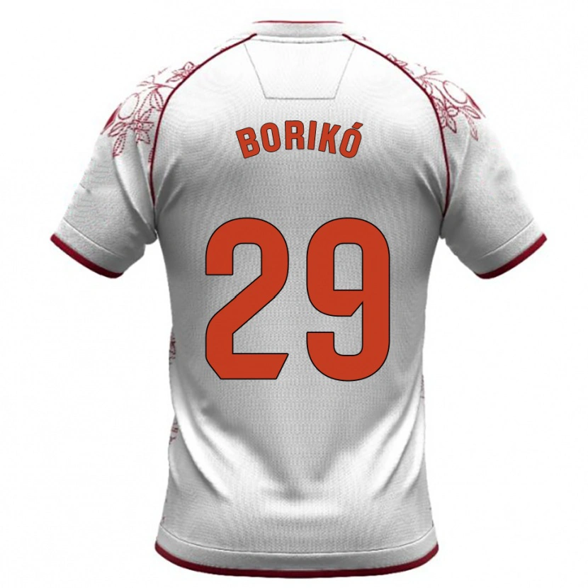 Danxen Mujer Camiseta Santi Borikó #29 Blanco Burdeos 2ª Equipación 2025/26 La Camisa