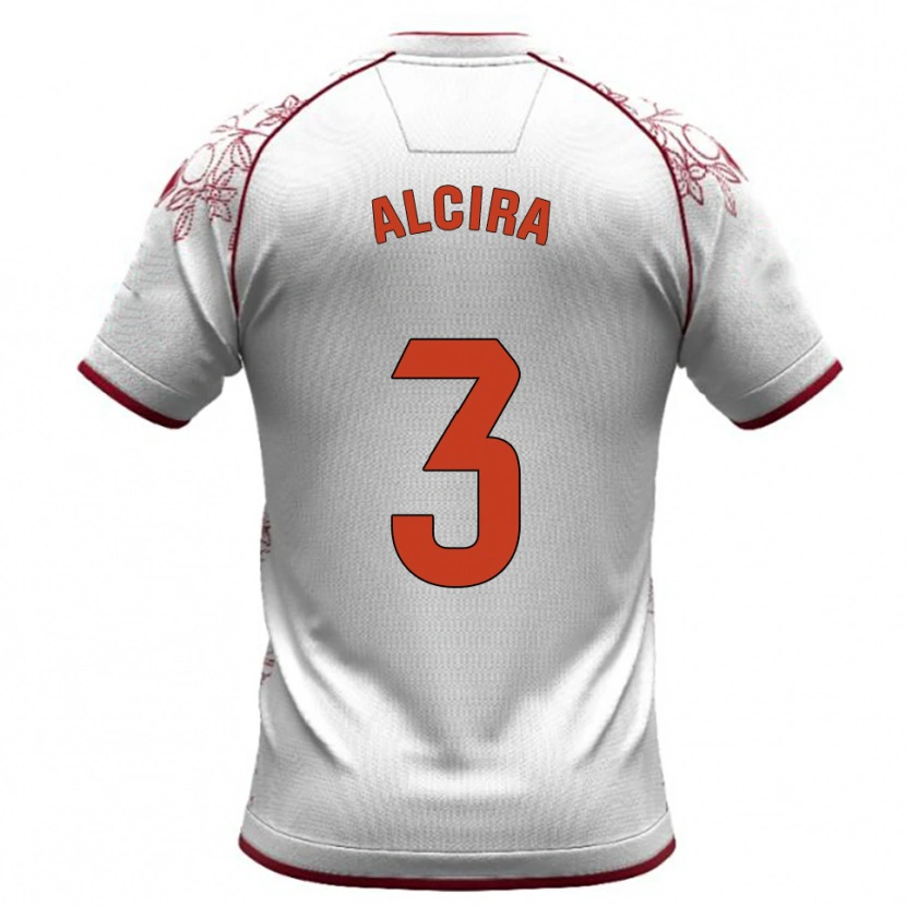 Danxen Mujer Camiseta Álex Alcira #3 Blanco Burdeos 2ª Equipación 2025/26 La Camisa