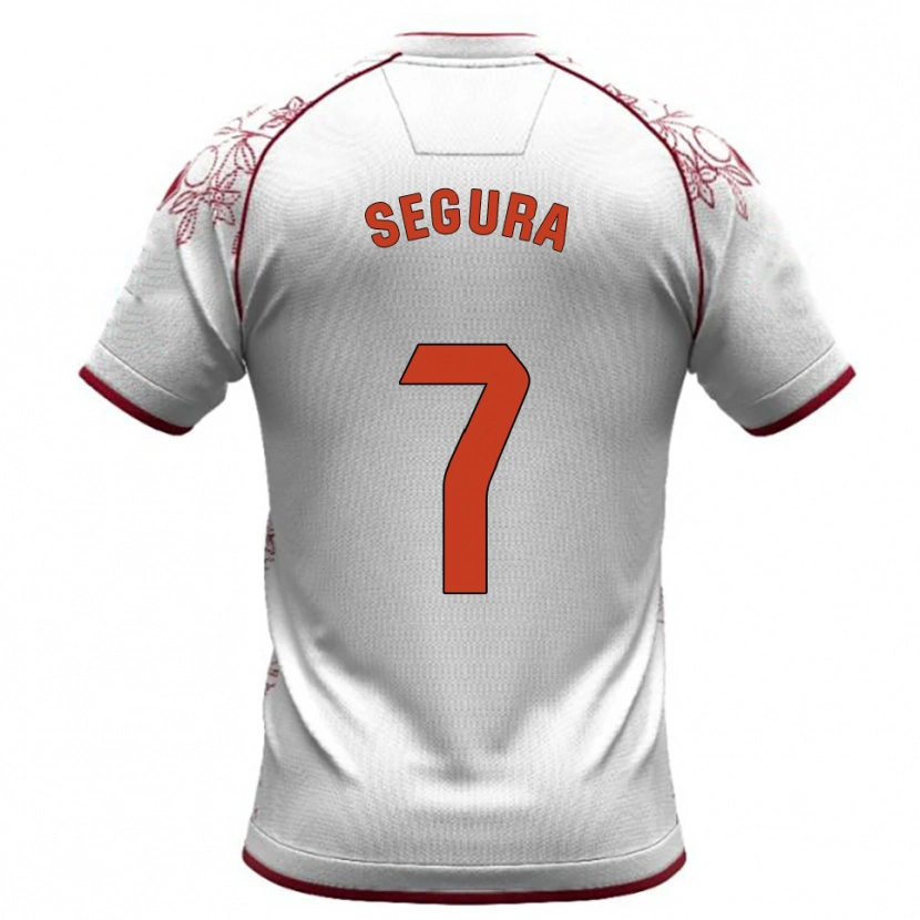 Danxen Mujer Camiseta Carlos Segura #7 Blanco Burdeos 2ª Equipación 2025/26 La Camisa