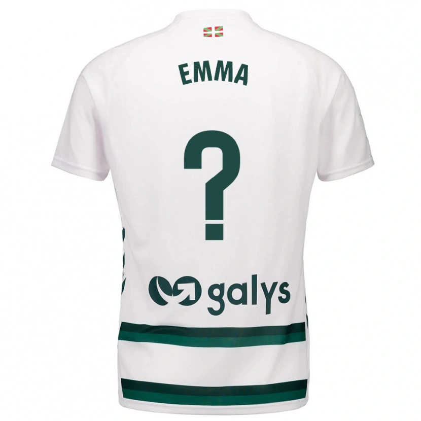 Danxen Mujer Camiseta Emma Moreno Torres #0 Blanco Verde 2ª Equipación 2025/26 La Camisa