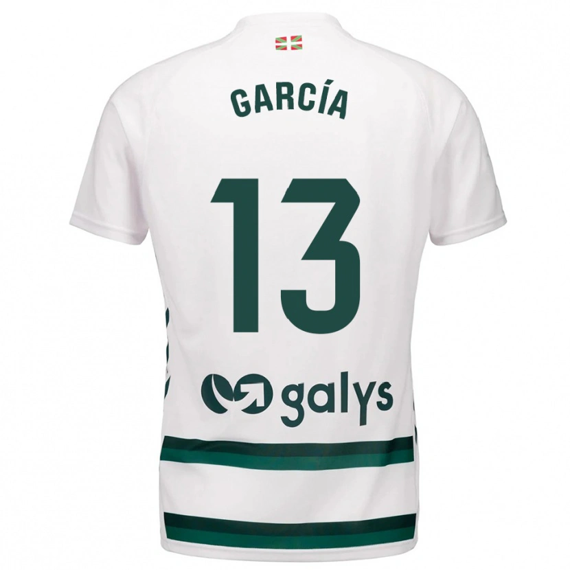 Danxen Mujer Camiseta Jon García #13 Blanco Verde 2ª Equipación 2025/26 La Camisa
