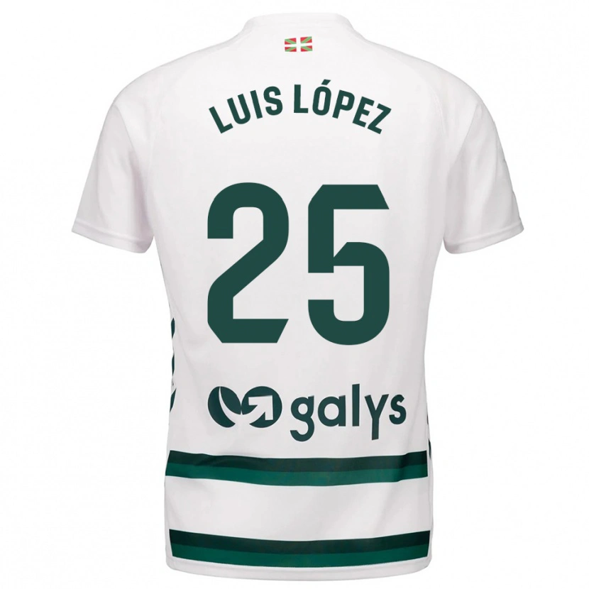 Danxen Mujer Camiseta Luis López #25 Blanco Verde 2ª Equipación 2025/26 La Camisa