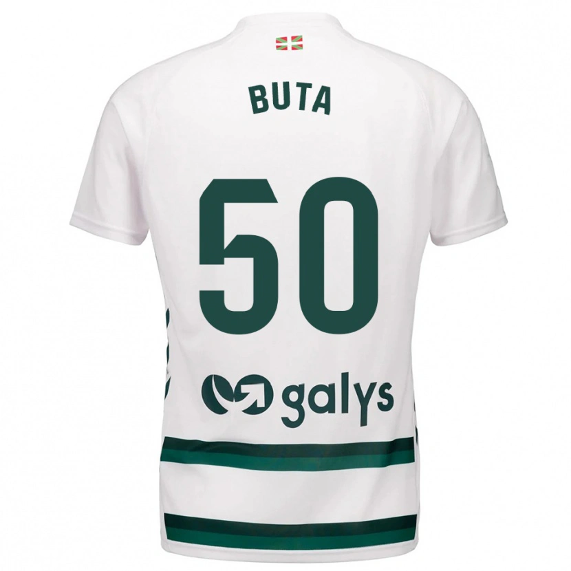 Danxen Mujer Camiseta Leonardo Buta #50 Blanco Verde 2ª Equipación 2025/26 La Camisa