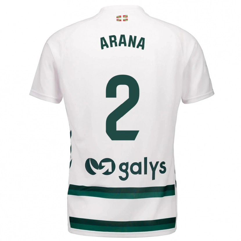 Danxen Mujer Camiseta Markel Arana #2 Blanco Verde 2ª Equipación 2025/26 La Camisa