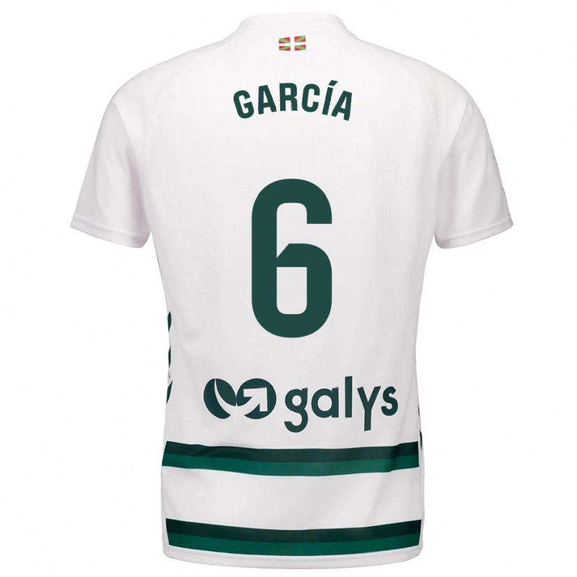 Danxen Mujer Camiseta Óscar García #6 Blanco Verde 2ª Equipación 2025/26 La Camisa