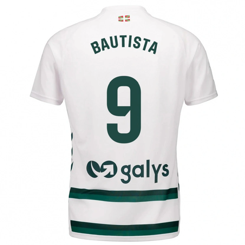 Danxen Mujer Camiseta Jon Bautista #9 Blanco Verde 2ª Equipación 2025/26 La Camisa