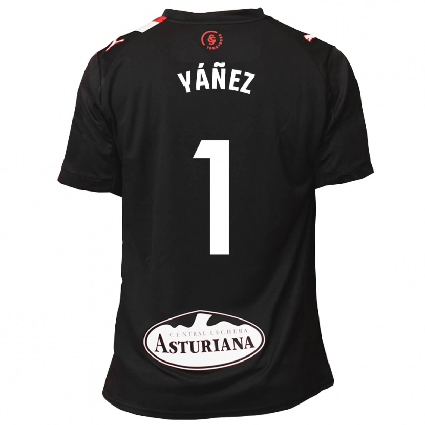 Danxen Mujer Camiseta Rubén Yáñez #1 Negro Blanco 2ª Equipación 2025/26 La Camisa