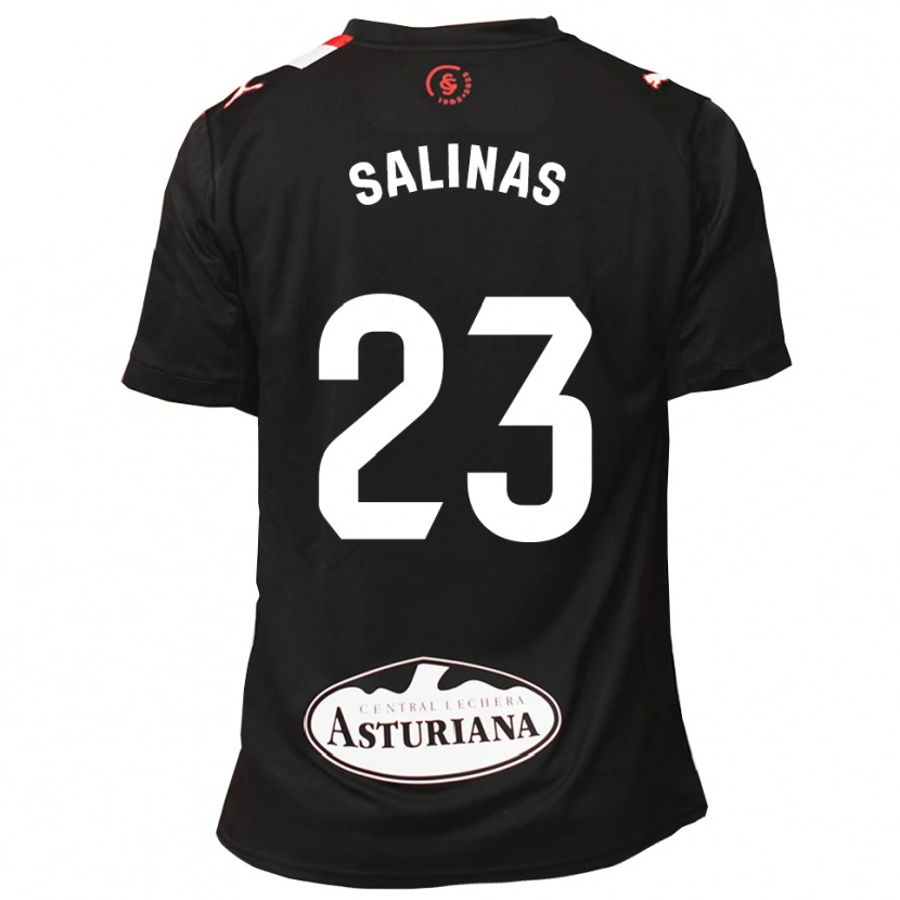 Danxen Mujer Camiseta Hugo Salinas #23 Negro Blanco 2ª Equipación 2025/26 La Camisa