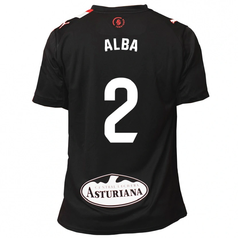 Danxen Mujer Camiseta Alba Fernandez García #2 Negro Blanco 2ª Equipación 2025/26 La Camisa