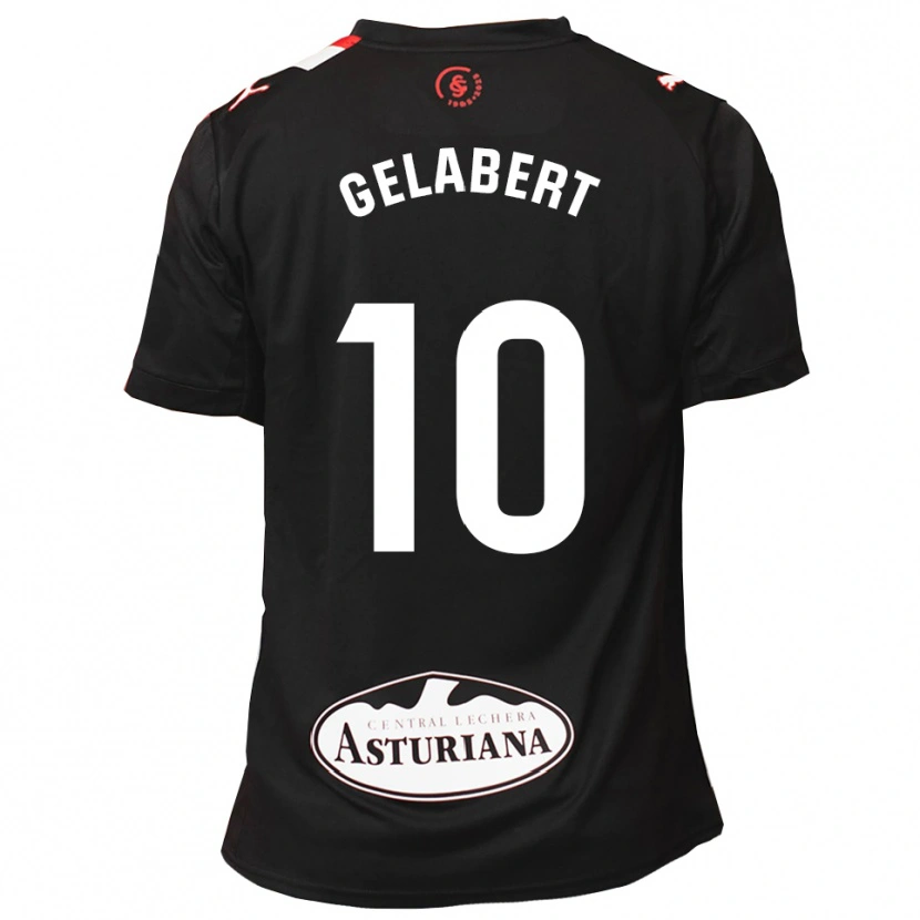 Danxen Mujer Camiseta César Gelabert #10 Negro Blanco 2ª Equipación 2025/26 La Camisa