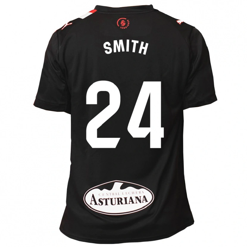 Danxen Mujer Camiseta Justin Smith #24 Negro Blanco 2ª Equipación 2025/26 La Camisa