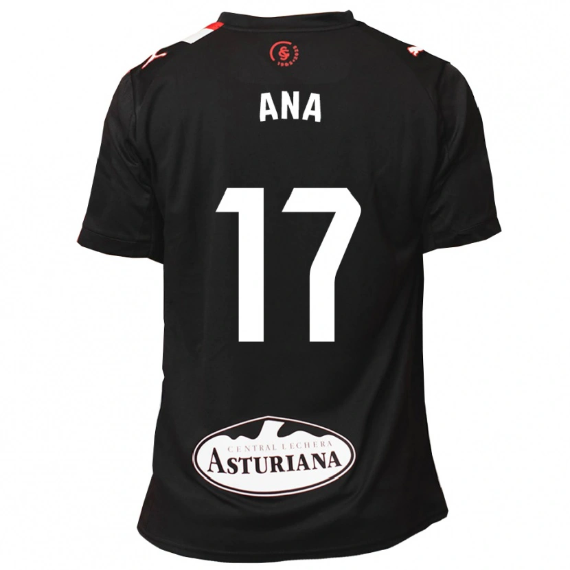 Danxen Mujer Camiseta Ana Gloria Campoamor Paredes #17 Negro Blanco 2ª Equipación 2025/26 La Camisa