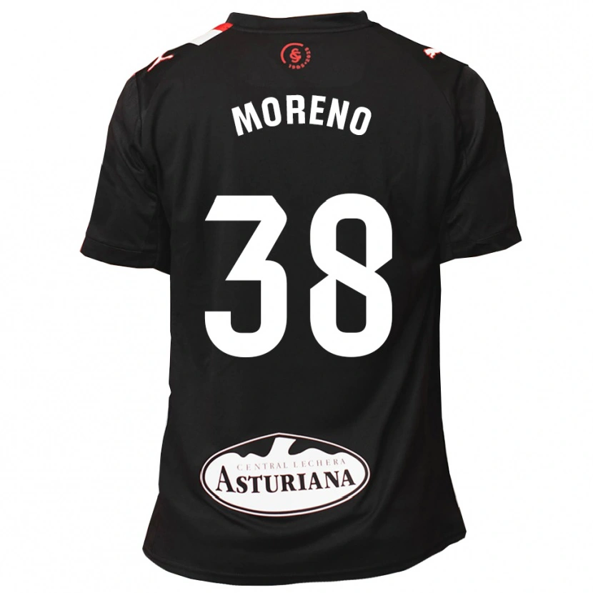 Danxen Mujer Camiseta Gerard Moreno #38 Negro Blanco 2ª Equipación 2025/26 La Camisa