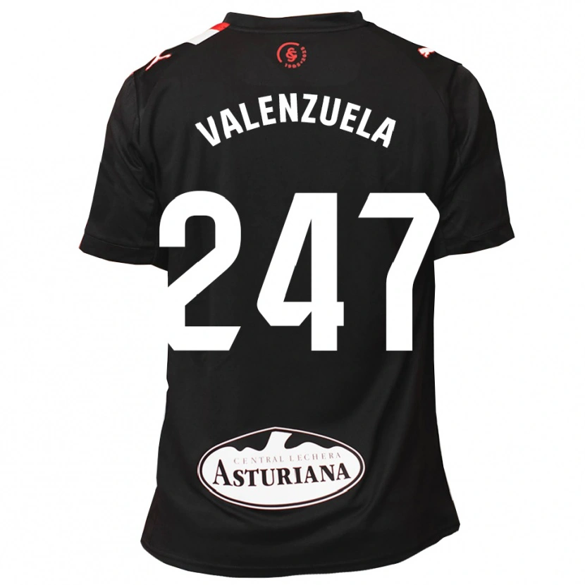 Danxen Mujer Camiseta Sebastián Valenzuela #247 Negro Blanco 2ª Equipación 2025/26 La Camisa