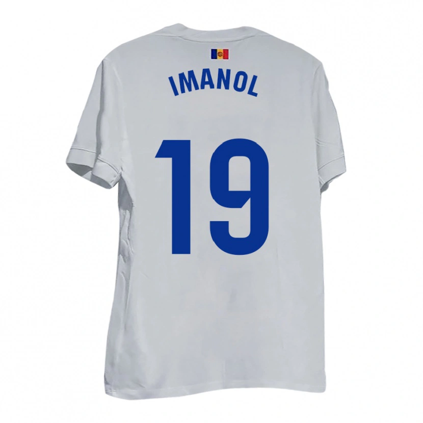 Danxen Mujer Camiseta Imanol García De Albéniz #19 Blanco Amarillo Azul 2ª Equipación 2025/26 La Camisa