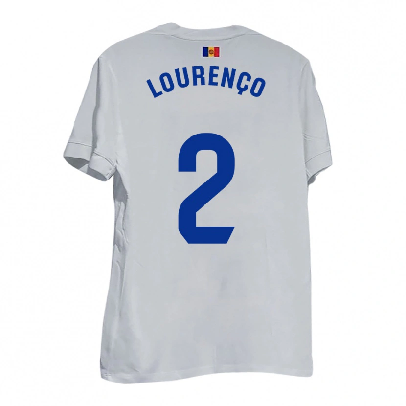 Danxen Mujer Camiseta Lucas Lourenço #2 Blanco Amarillo Azul 2ª Equipación 2025/26 La Camisa