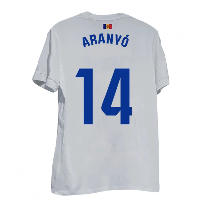 Danxen Mujer Camiseta Marc Aranyó #14 Blanco Amarillo Azul 2ª Equipación 2025/26 La Camisa