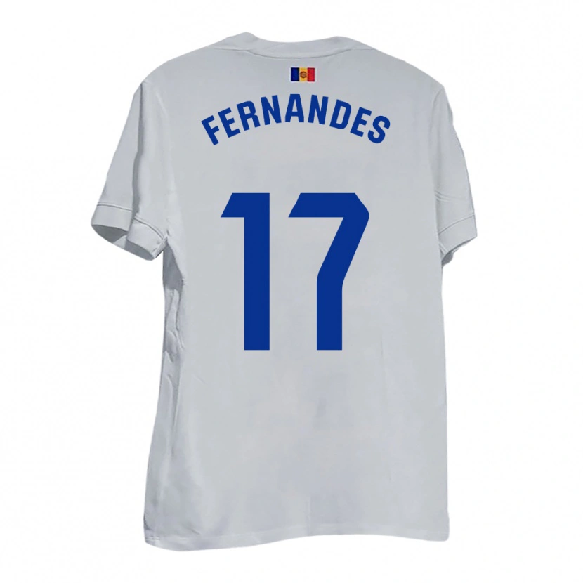 Danxen Mujer Camiseta Saúl Fernandes #17 Blanco Amarillo Azul 2ª Equipación 2025/26 La Camisa