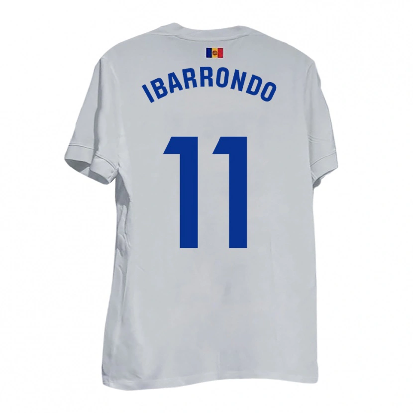 Danxen Mujer Camiseta Alejandro Ibarrondo #11 Blanco Amarillo Azul 2ª Equipación 2025/26 La Camisa