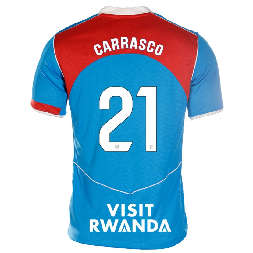 Danxen Mujer Camiseta Yannick Carrasco #21 Azul Blanco Equipación Tercera 2025/26 La Camisa